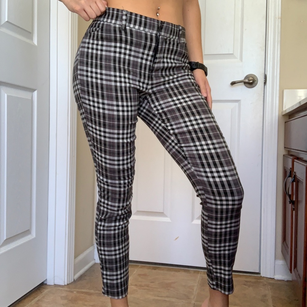Black & White Plaid Pants